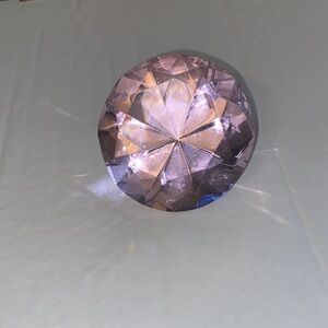 Paperweight Faceted Fake Glass Pink Crystal